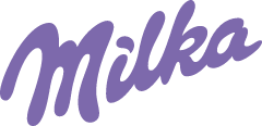 Het logo van milka in de kleur paars